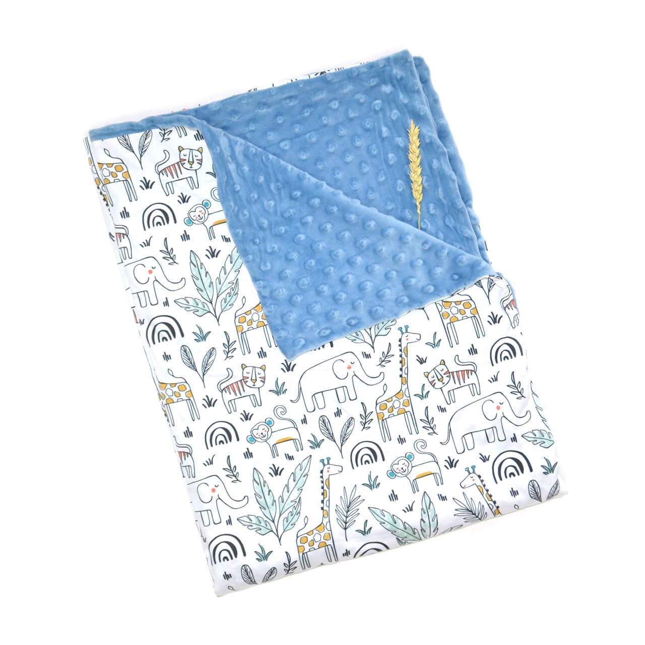Couverture douillette 'Safari' en tissu minky